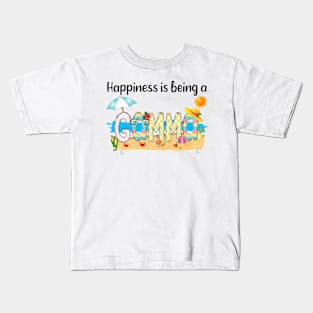 Happiness Is Being A Gamma Summer Beach Happy Mother's Day Kids T-Shirt